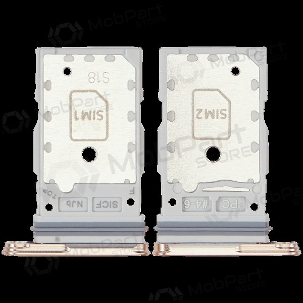 Samsung Galaxy S25, S25+ Dual SIM korthållare (rosa / guld) (original)