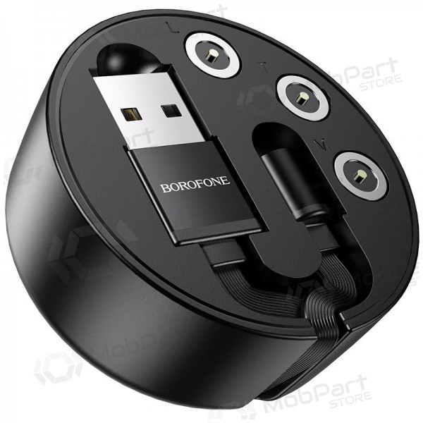 USB kabel Borofone BU26 3in1 microUSB-Lightning-Type-C magnetinic 1.0m (svart)