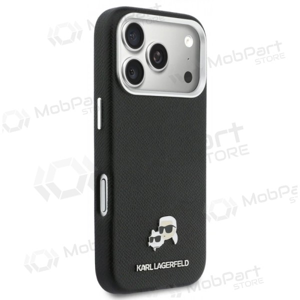 Apple iPhone 17 Pro fodral -Karl Lagerfeld PU Karl and Choupette Heads Pins MagSafe- (svart)