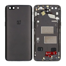 OnePlus 5 baksida / batterilucka svart (Midnight Black) (begagnad grade C, original)