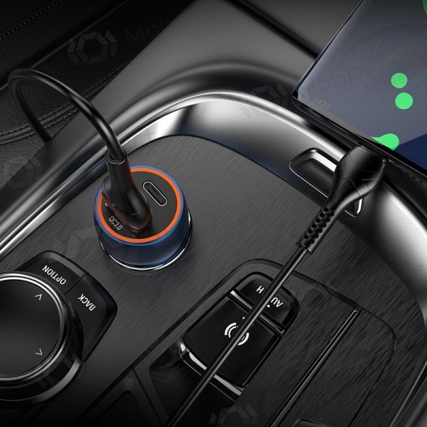 Laddare automobilinis Hoco Z46A USB-A/Type-C PD20W+QC3.0 grå