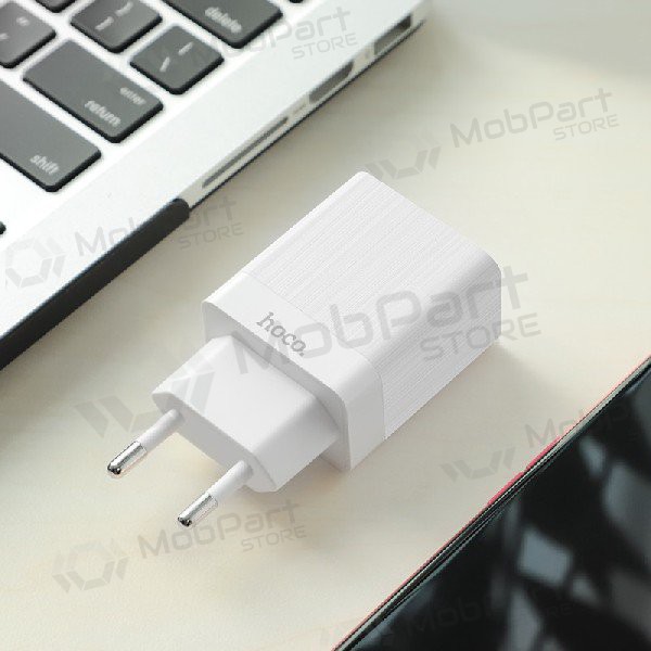 Laddare HOCO C51A Prestige power Dual USB (5V 3.4A) (vit)