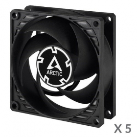 ARCTIC P8 Silent ypač tylūs korpuso ventiliatoriai, 3-pin, 80mm, juodi, 5 st.