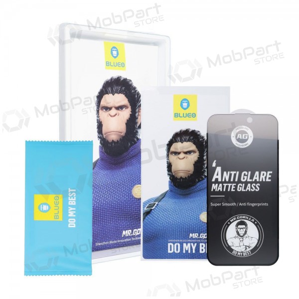 LCD apsauginis stikliukas 5D Mr. Monkey Glass (Strong Matte) Apple iPhone 15/16 svart