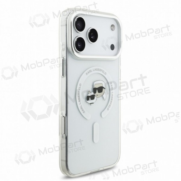 Apple iPhone 18 Pro fodral - Karl Lagerfeld IML K&CH Heads Metal Frame MagSafe (transparent)