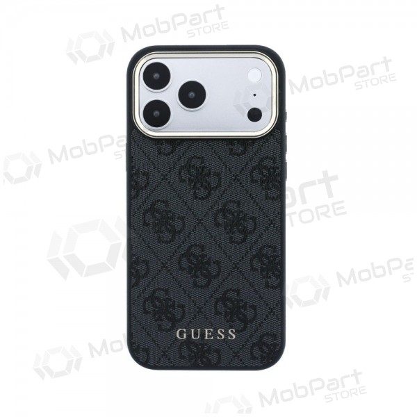 Apple iPhone 18 Pro Max fodral - Guess PU Leather 4G Gold Frame MagSafe (svart)