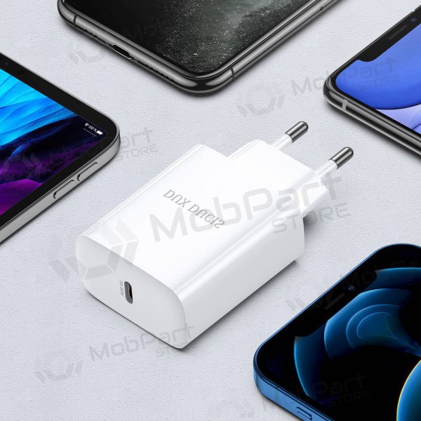 Laddare Dux Ducis C60-PD 20W + Type-C-Lightning (vit)