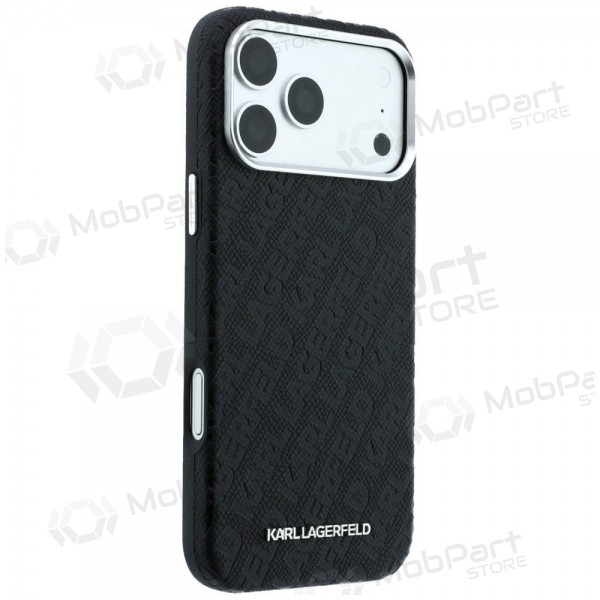 Apple iPhone 18 Pro Max fodral - Karl Lagerfeld PU Grained Allover Semi Wrap MagSafe (svart)