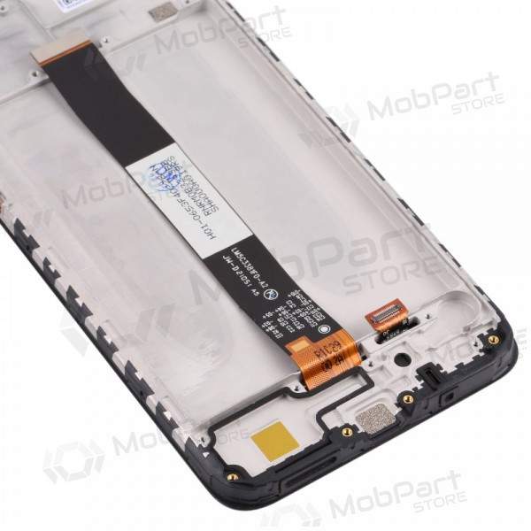 Xiaomi Redmi 9AT skärm (svart) (med ram) (service pack) (original)