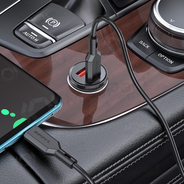 Laddare automobilinis Borofone BZ18A USB-A/Type-C PD20W+QC3.0 + Type-C (svart)