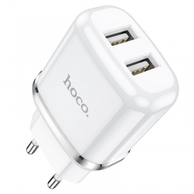 Laddare Hoco N4 med 2 USB-portar (2.4A) (vit)