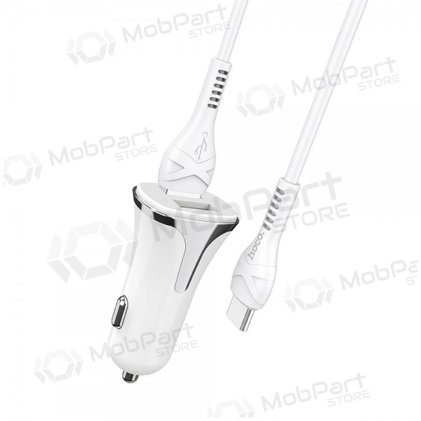 Laddare automobilinis Hoco Z31 Quick Charge 3.0 (3.4A) x 2 USB + Type-C (vit)