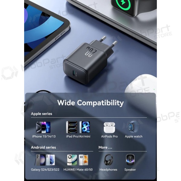 Laddare Joyroom JR-TCF20 USB-C PD20W + USB-C to USB-C cable 1.0m vit