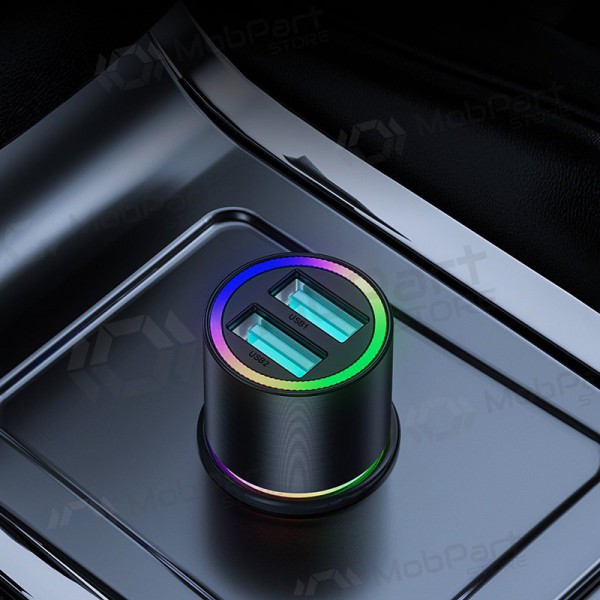 Laddare automobilinis Joyroom JR-CL10 LED 2xUSB 24W (svart)
