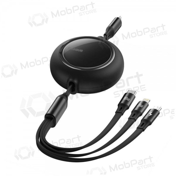 USB kabel Baseus Bright Mirror Type-C - microUSB+Lightning+Type-C 100W 1.2m (svart) CAMLC-AMJ01