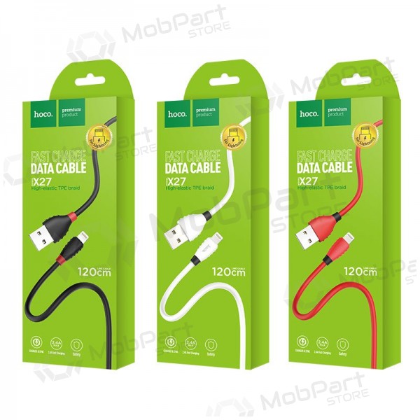 USB kabel HOCO X27 lightning 1.2m (vit)