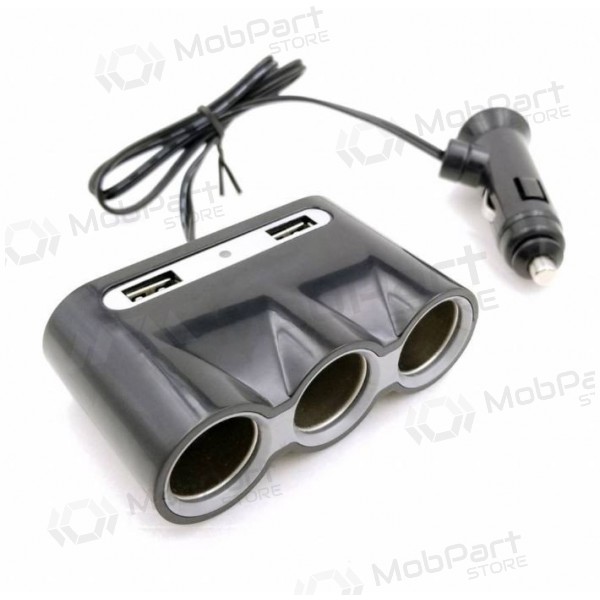 Billaddare OMEGA TRIPLE OUC913 (2xUSB 2.4A) (svart)
