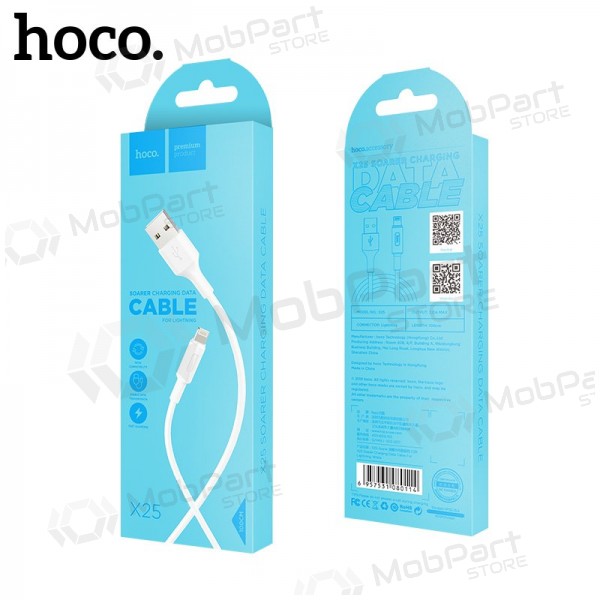 USB kabel HOCO X25 lightning 1.0m (vit)