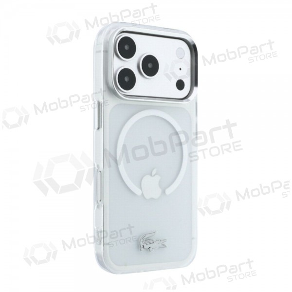 Apple iPhone 18 Pro Max fodral - Lacoste IML Frosted Petit Pique Metal Logo MagSafe (transparent)