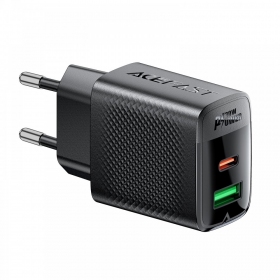 Laddare Acefast A98 30W GaN USB-C/USB-A svart