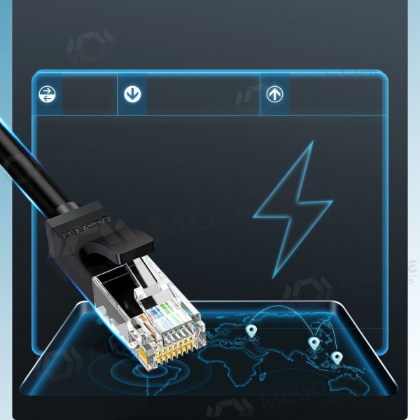 Kabel Ugreen RJ45 Cat 6 UTP 1000Mbps 1.0m (svart)