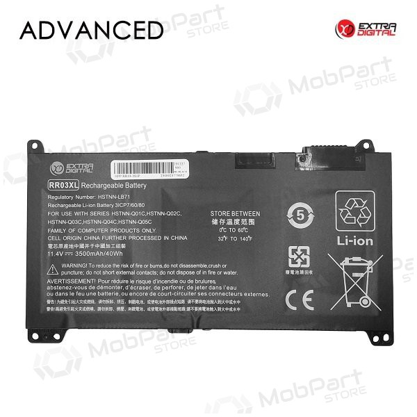 HP RR03XL, 3500mAh laptop batteri, Advanced HP RR03XL, 3500mAh laptop batteri, Advanced