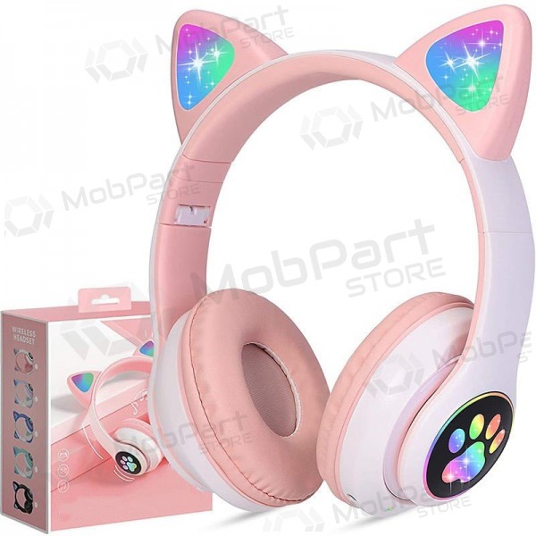 Trådlösa hörlurar Cat Glow on-ear med mikrofon USB-C + 3,5 mm