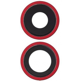 Apple iPhone 11 kamera lins (2st) (röd) (med ram)