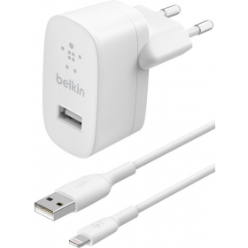 Laddare buitinis Belkin Boost Charge USB-A 12W + Lightning kabel vit