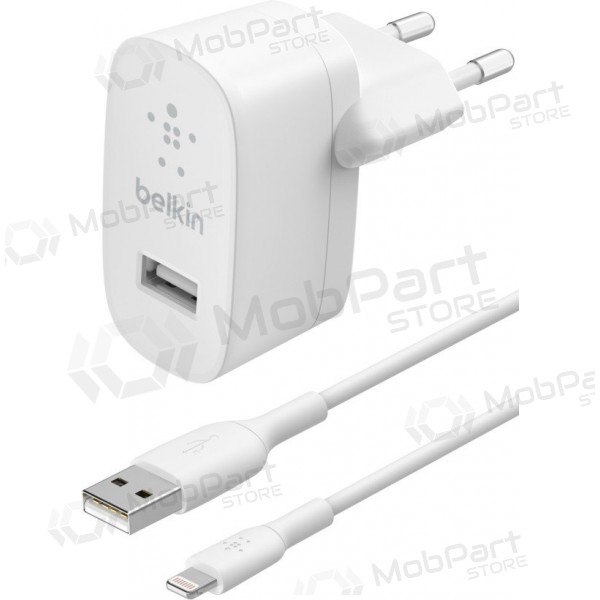 Laddare buitinis Belkin Boost Charge USB-A 12W + Lightning kabel vit