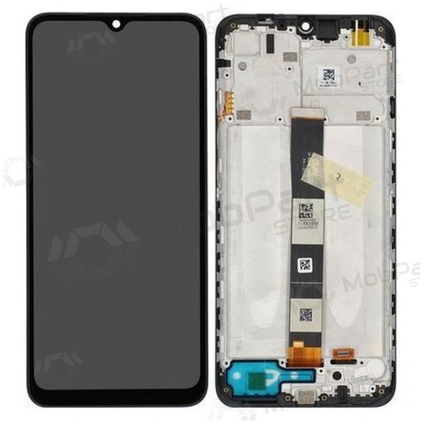 Xiaomi Redmi 9AT skärm (svart) (med ram) (service pack) (original)