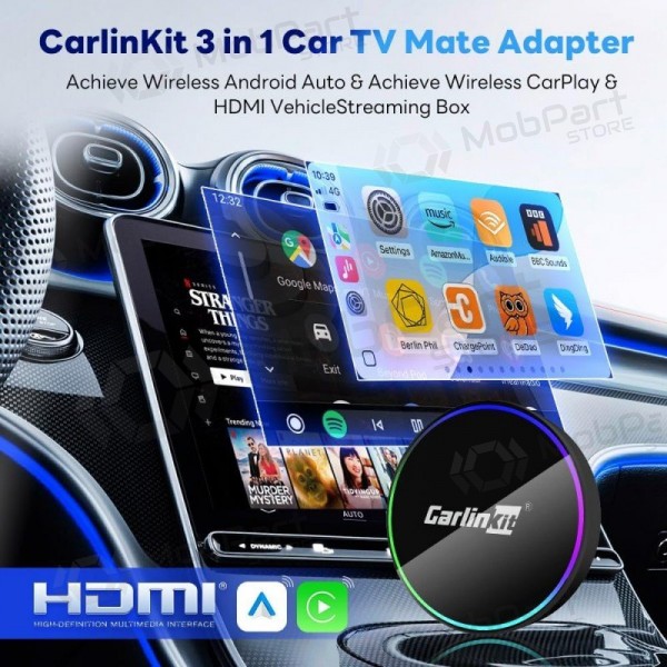 CarPlay-adapter Carlinkit HD2CP Pro trådlös Android Auto svart