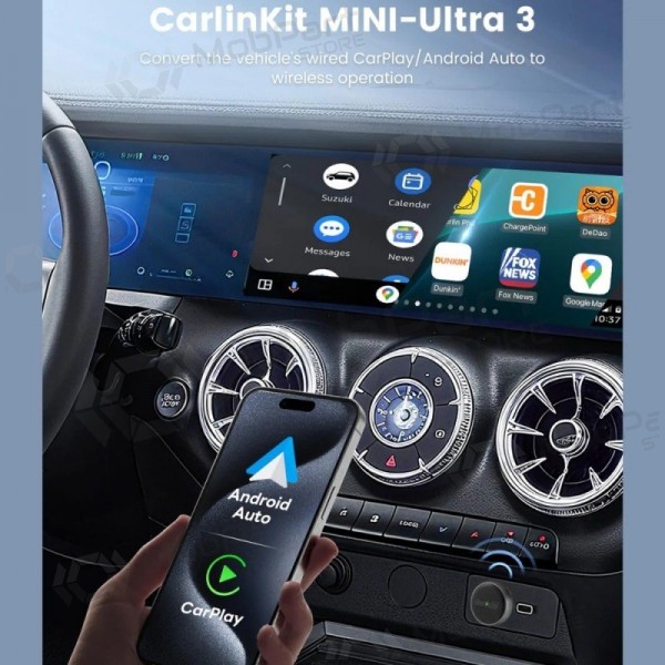 CarPlay-adapter Carlinkit Mini Ultra3 trådlös Android Auto svart
