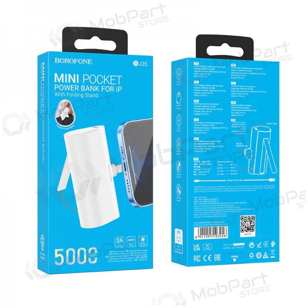 Powerbank Power Bank Borofone BJ35 Lightning 5000mAh vit
