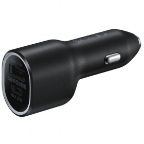 Laddare automobilinis original Samsung EP-L4020NBEGEU 1xType-C 1xUSB-A svart förpackningen innehåller 40W