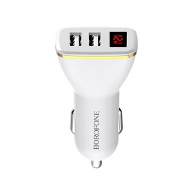 Laddare automobilinis Borofone BZ11 x 2 USB (2.1A) (svart)