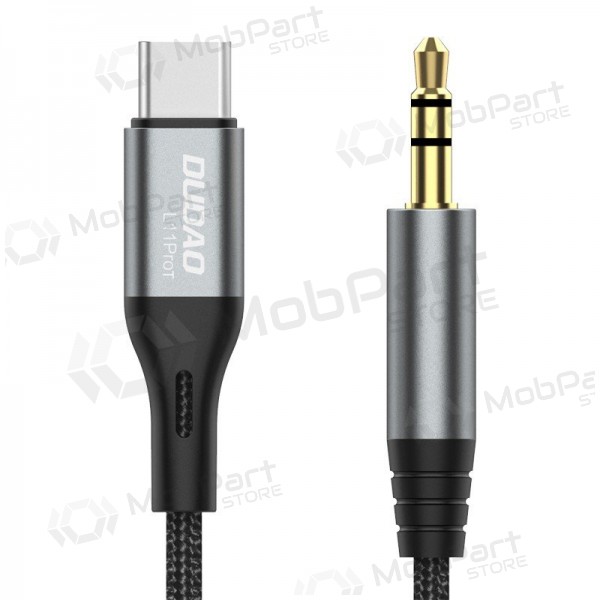 Ljudkabel Dudao L11ProT USB-C till 3.5 mm 1 m svart