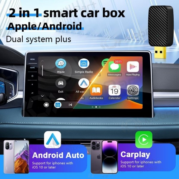 Trådlös CarPlay/Android Auto adapter Reach U4 svart