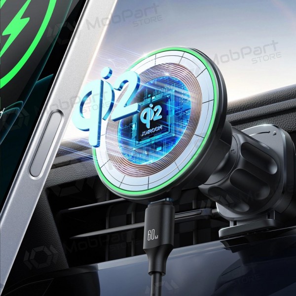 Automobilinis laikiklis-laddare Joyroom JR-ZS412 Qi2 MagSafe 15W svart