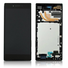 Sony E6853 Xperia Z5 Premium skärm (svart) (med ram) (begagnad grade B, original)