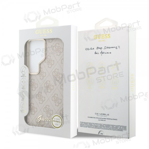 Samsung Galaxy S26 Ultra fodral - Guess PU 4G Script Metal Logo Magnetic (rosa)
