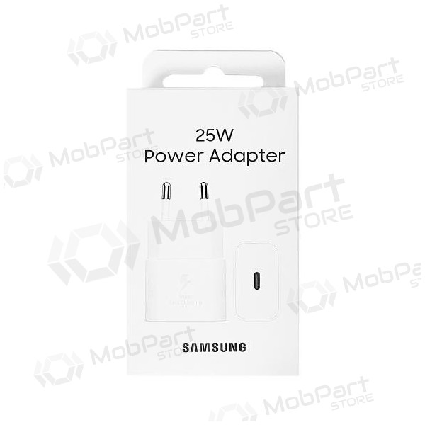 Laddare original Samsung EP-T2510NWEGEU 25W förpackningen innehåller vit