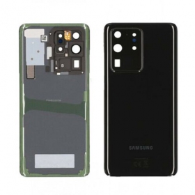 Samsung G988 Galaxy S20 Ultra baksida / batterilucka svart (Cosmic Black) (begagnad grade A, original)