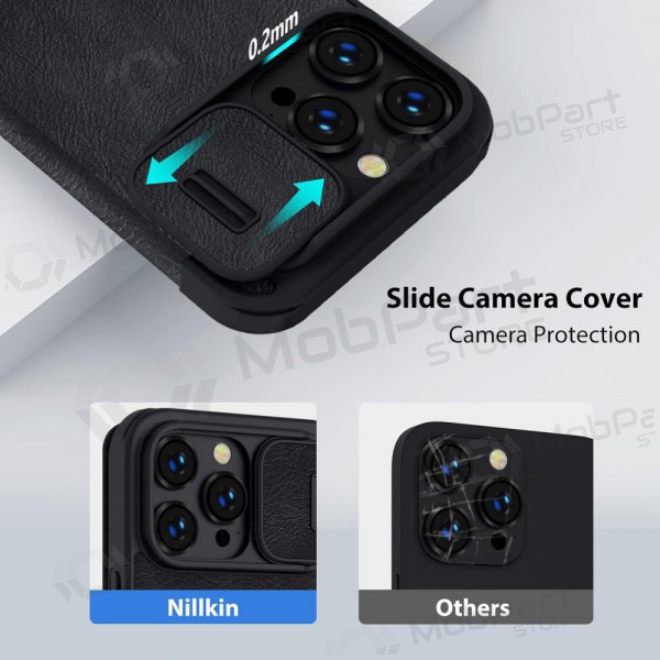 Apple iPhone 14 Pro fodral „Nillkin Leather“ (svart) Apple iPhone 14 Pro fodral „Nillkin Leather“ (svart)