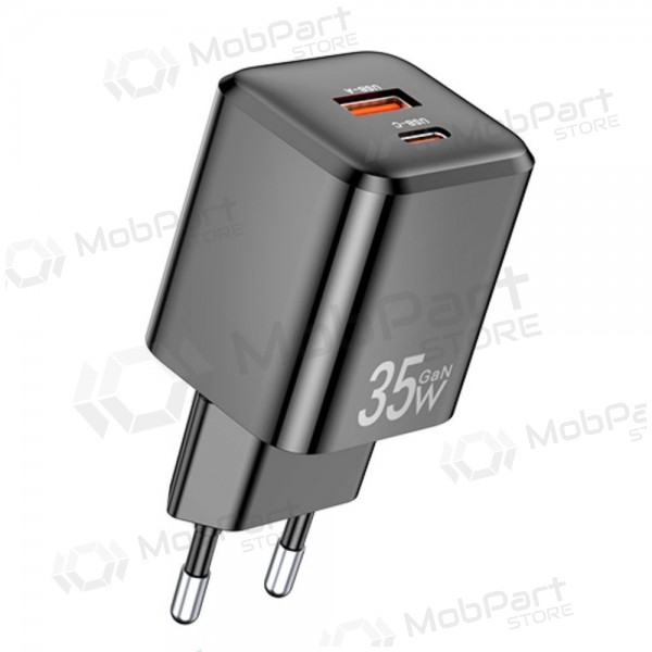 Laddare Awei PD66-EU GaN 35W USB-A/USB-C svart