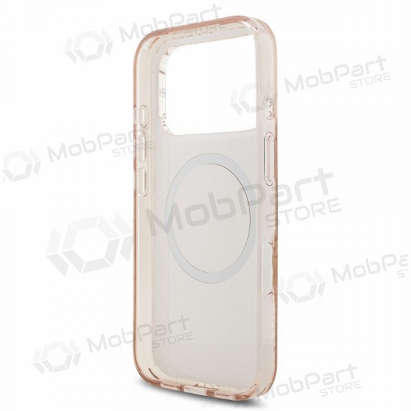 Apple iPhone 18 Pro fodral - Guess IML Flowers Allover Strap MagSafe (rosa)
