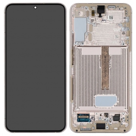 Samsung Galaxy S22+ skärm (vit / ljusblå) (med ram) (original)