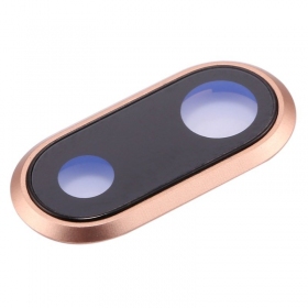 Apple iPhone 8 Plus kamera lins (guld) (med ram)