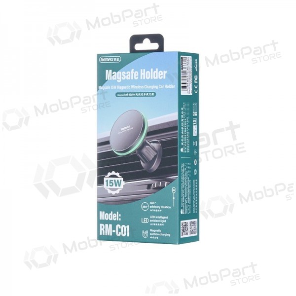 Automobilinis laikiklis-laddare Remax RM-C01 MagSafe 15W svart