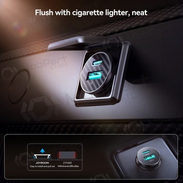 Billaddare Joyroom JR-CCN16 USB-A/USB-C 15W svart